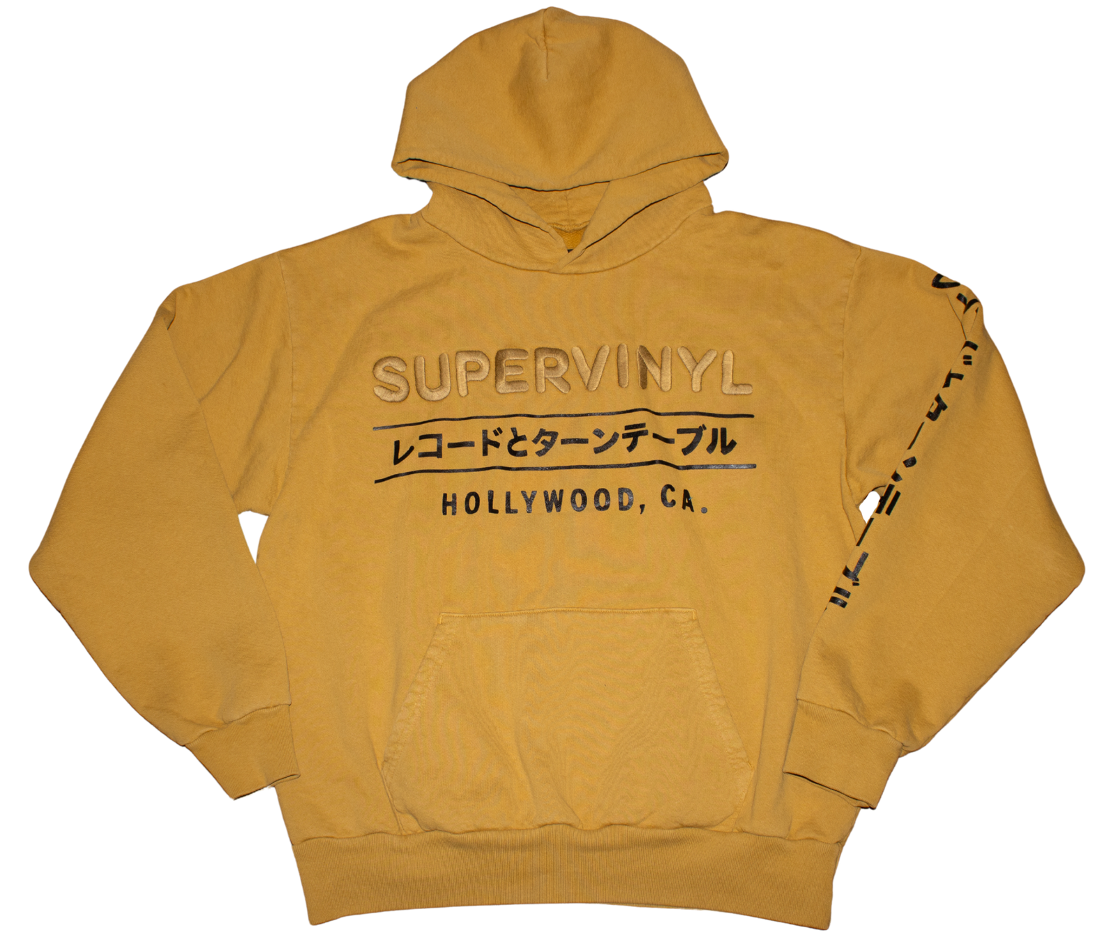 Custom Embroidered Hoodie Mustard Gold