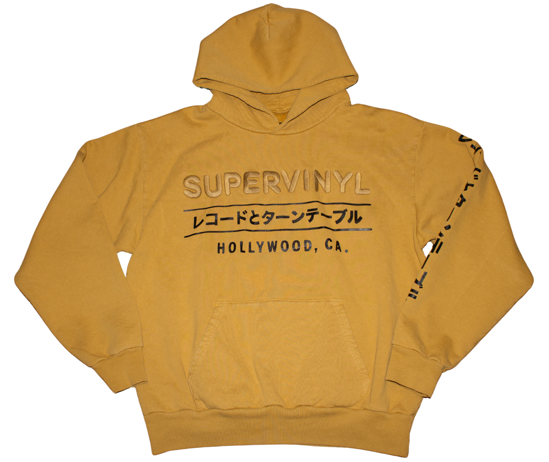 Custom Embroidered Hoodie Mustard Gold