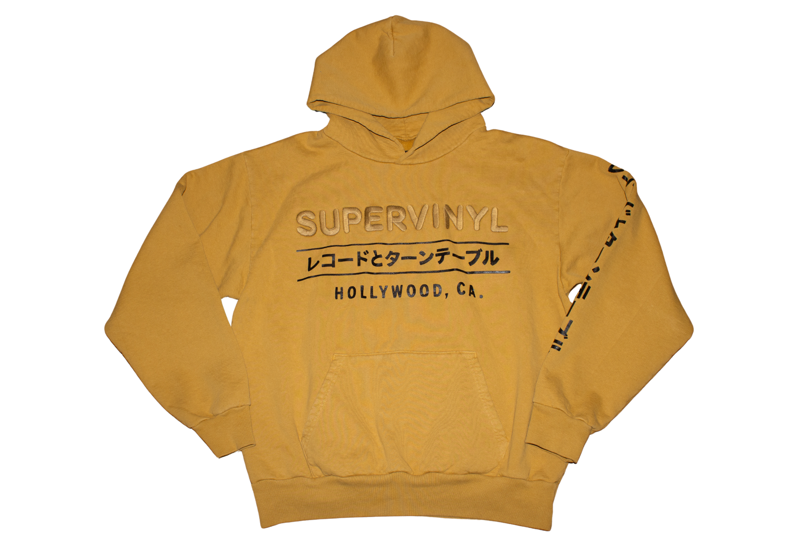 Custom Embroidered Hoodie Mustard Gold