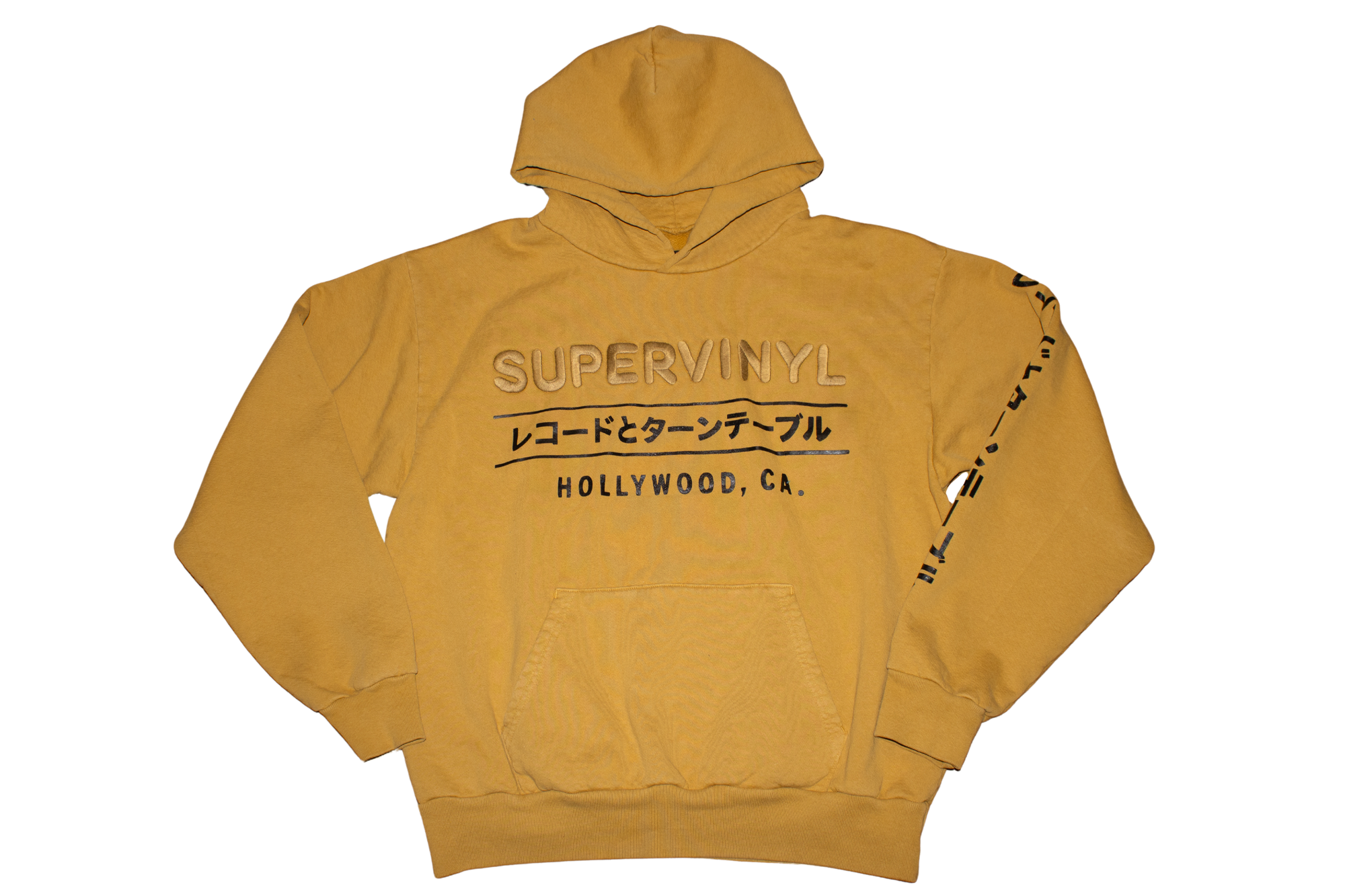 Custom Embroidered Hoodie Mustard Gold
