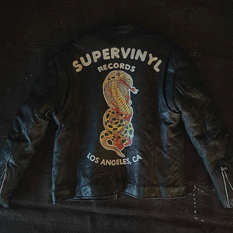 Hand Painted Leather Moto Jacket - Cobra (XL)