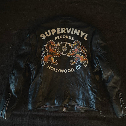 Hand Painted Leather Moto Jacket - Griffin (XXL)