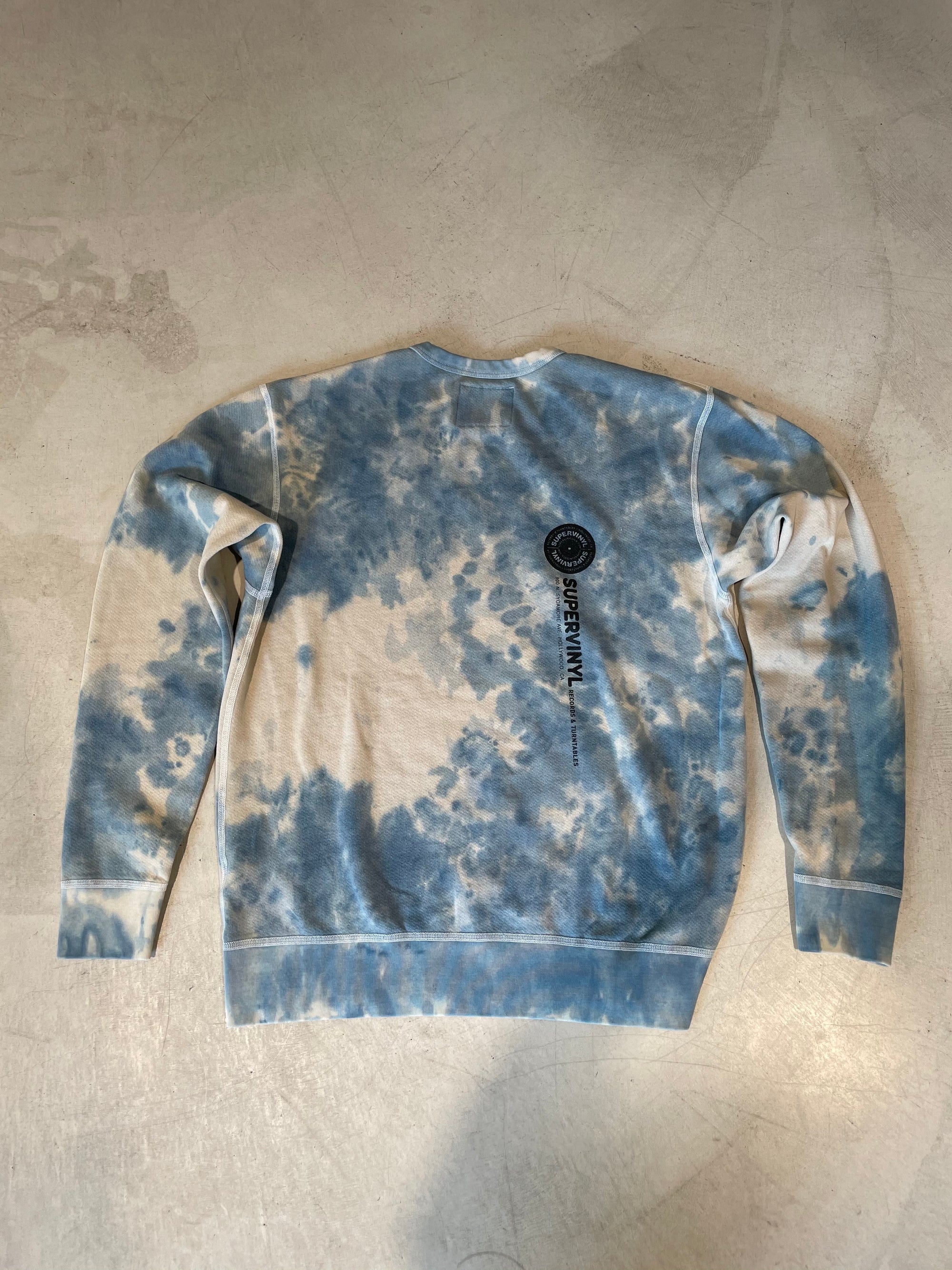 Hollywood B-Side Crew Sweatshirt Blue Tie Dye