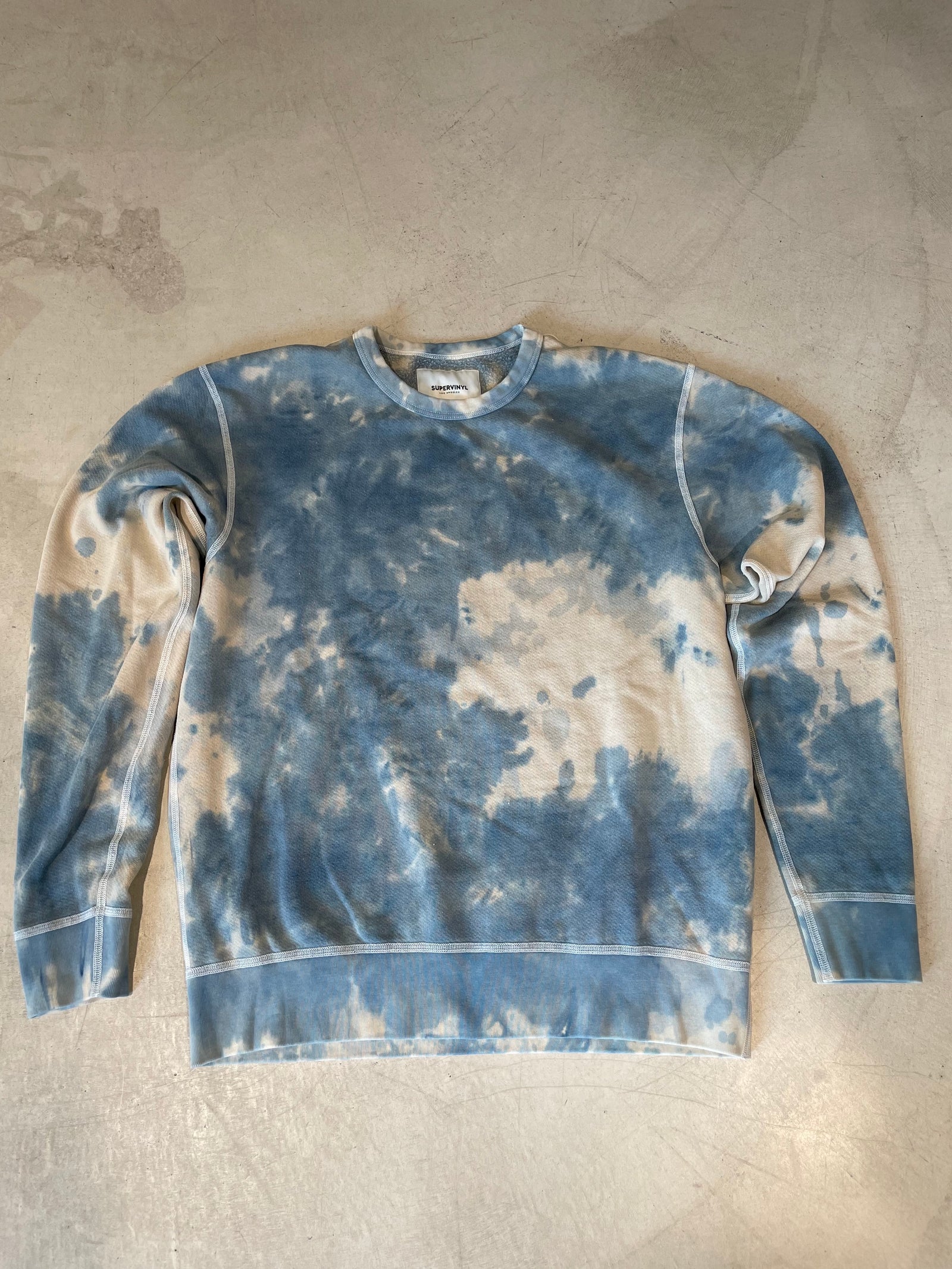Hollywood B-Side Crew Sweatshirt Blue Tie Dye