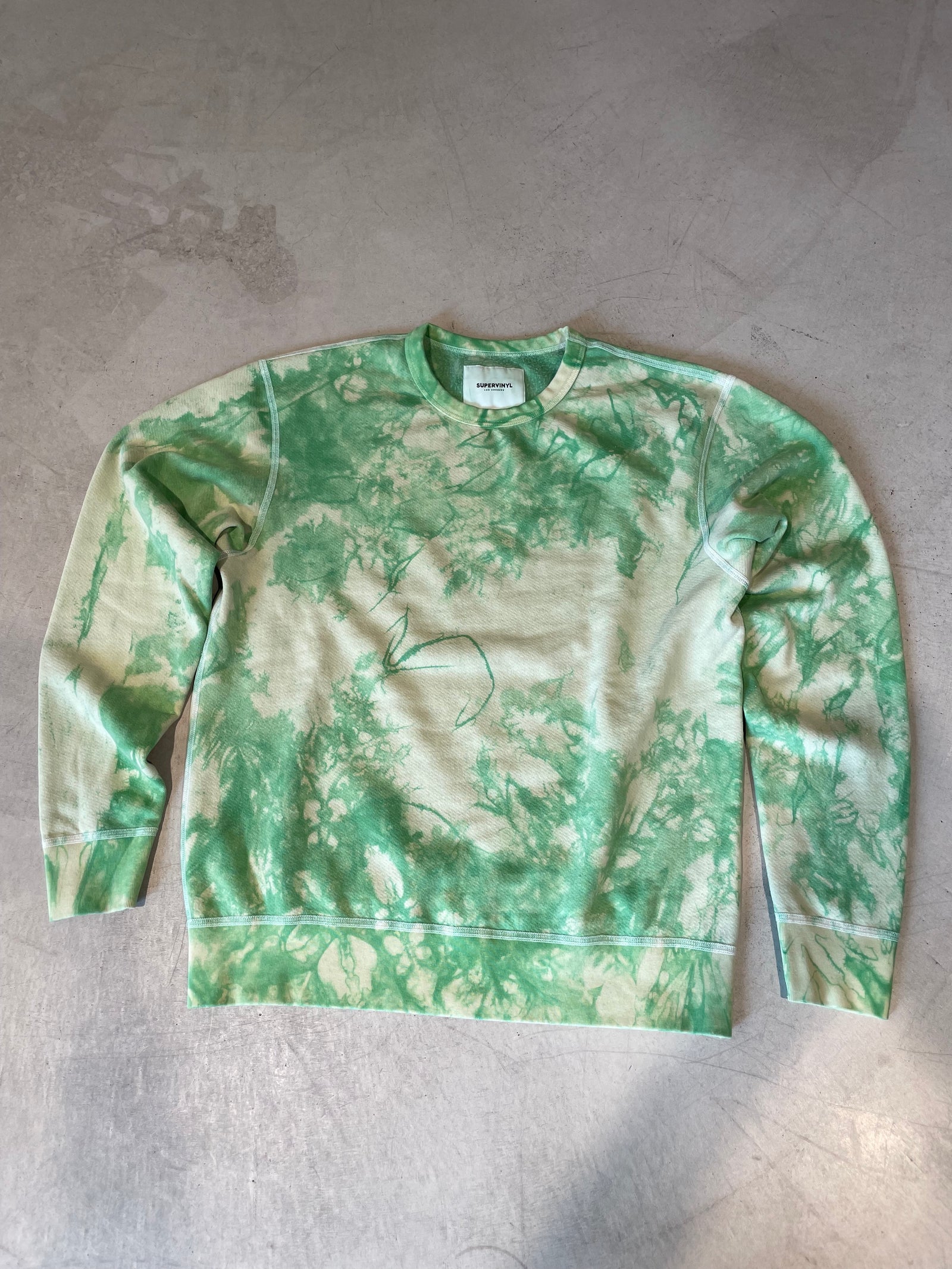 Hollywood B-Side Crew Sweatshirt Green Tie Dye