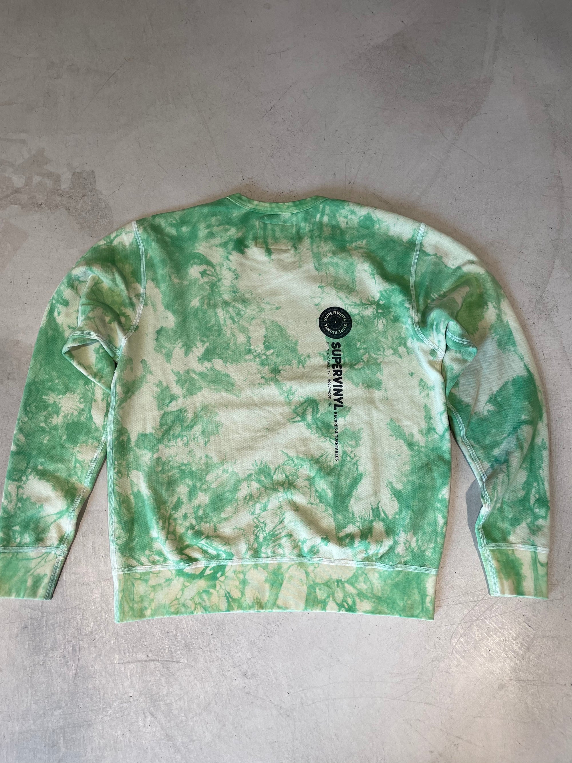 Hollywood B-Side Crew Sweatshirt Green Tie Dye