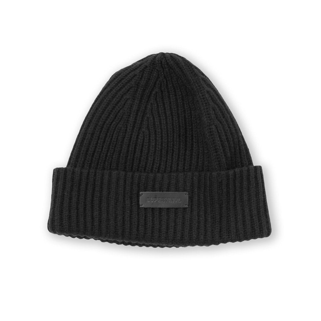 Leather Patch Beanie